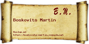 Boskovits Martin névjegykártya